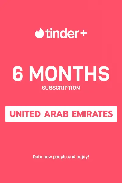 Tinder Plus - 6 Months Subscription (United Arab Emirates) - Digital Key