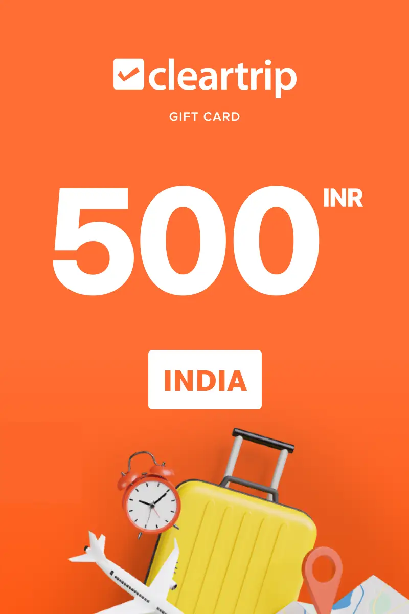 Cleartrip Flights and Hotels 500 INR Gift Card (India) - Digital Key