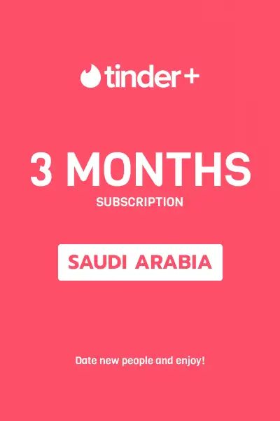 Tinder Plus - 3 Months Subscription (Saudi Arabia) - Digital Key