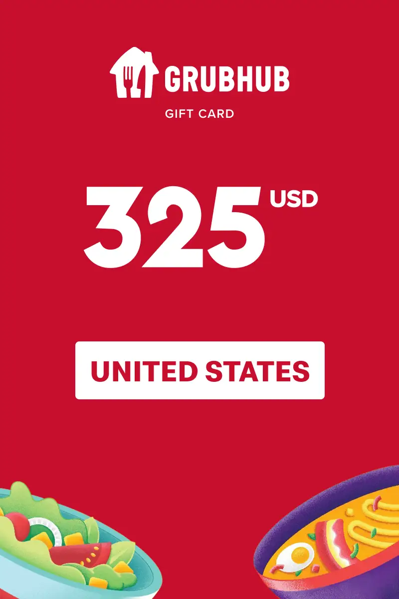 GrubHub 325 USD Gift Card (United States) - Digital Key