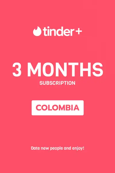 Tinder Plus - 3 Months Subscription (Colombia) - Digital Key