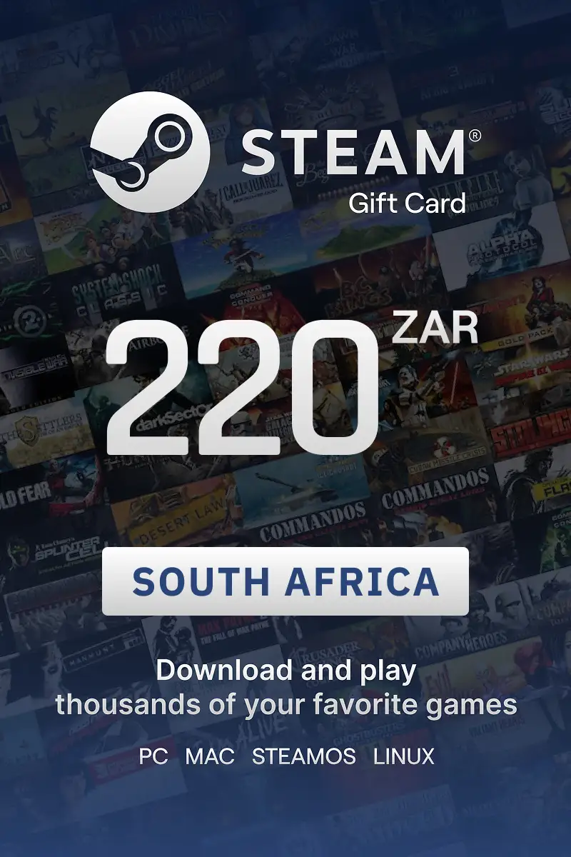 Steam Wallet 220 ZAR Gift Card (South Africa) - Digital Key