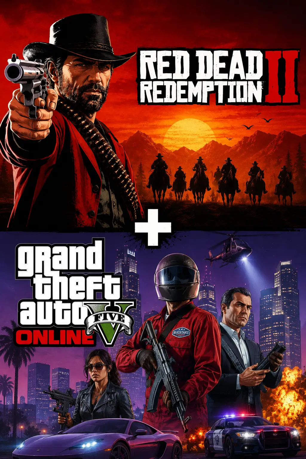Red Dead Redemption 2 + GTA V Online (Global) (PC) - Rockstar Account