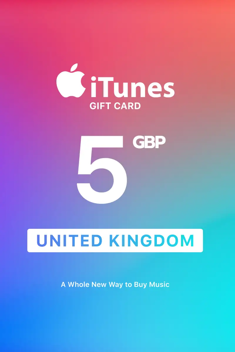 Apple iTunes 5 GBP Gift Card (United Kingdom) - Digital Key
