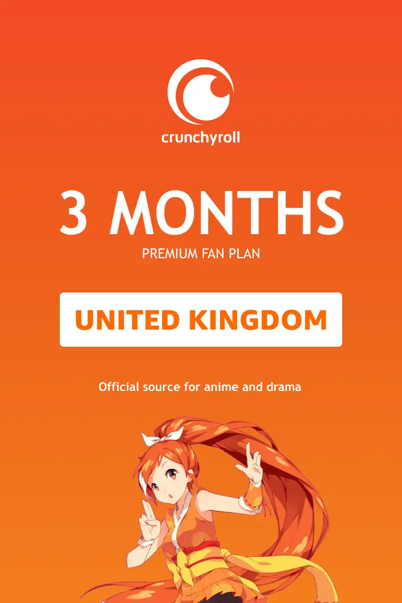 Crunchyroll Premium Fan Plan 3 Months Subscription (United Kingdom) - Digital Key