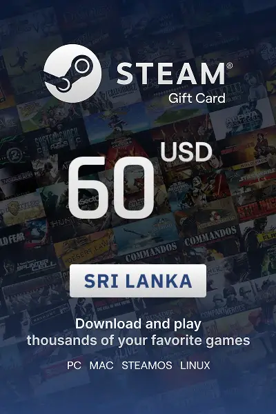 Steam Wallet 60 USD Gift card (Sri Lanka) - Digital Key