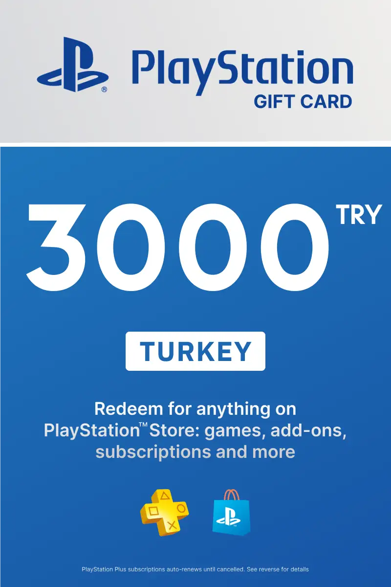 PlayStation Store 3000 TRY Gift Card (Turkey) - Digital Key