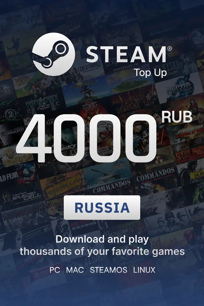 Steam Top Up 4000 RUB (Russia) - Directopup - Digital Key