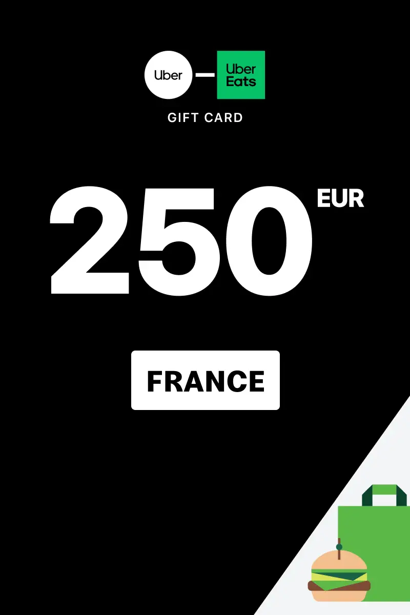 Uber Rides and Uber Eats 250 EUR Gift Card (France) - Digital Key