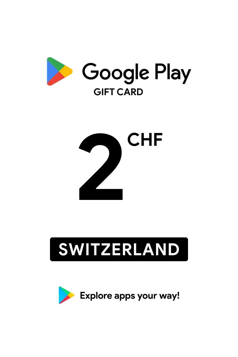Google Play 2 CHF Gift Card (Switzerland) - Digital Key