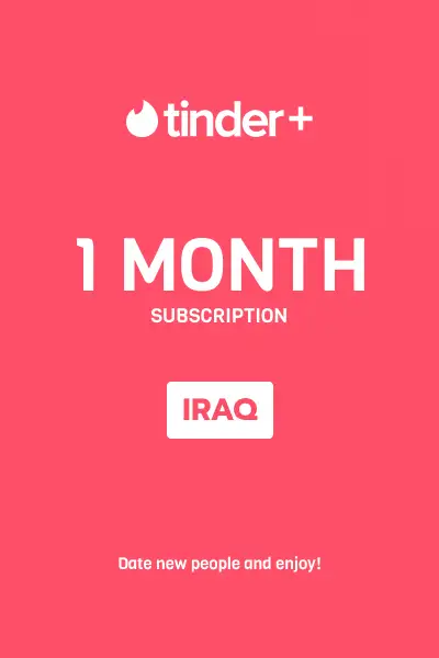 Tinder Plus - 1 Month Subscription (Iraq) - Digital Key