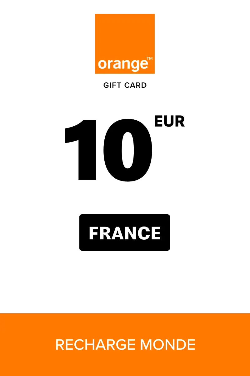 Orange Recharge Monde 10 EUR Gift Card (France) - Digital Key