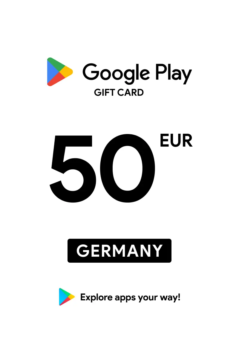 Google Play 50 EUR Gift Card (Germany) - Digital Key