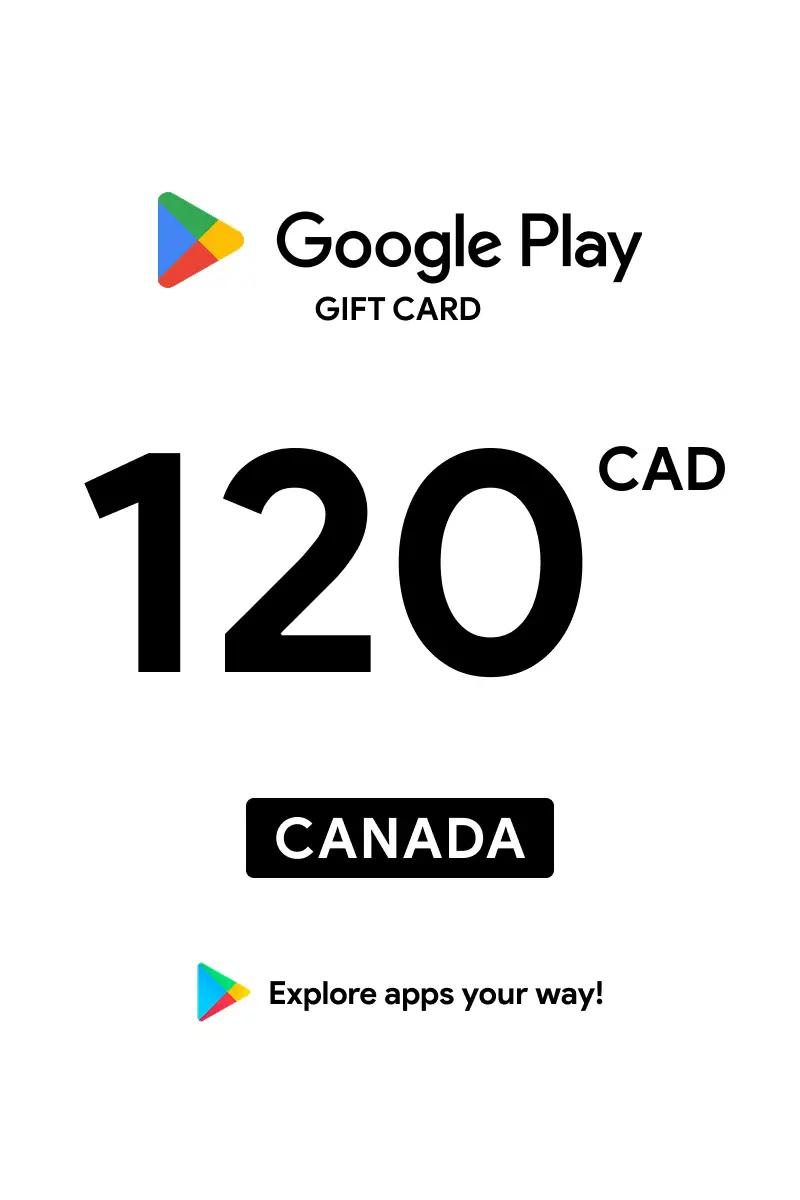 Google Play 120 CAD Gift Card (Canada) - Digital Key