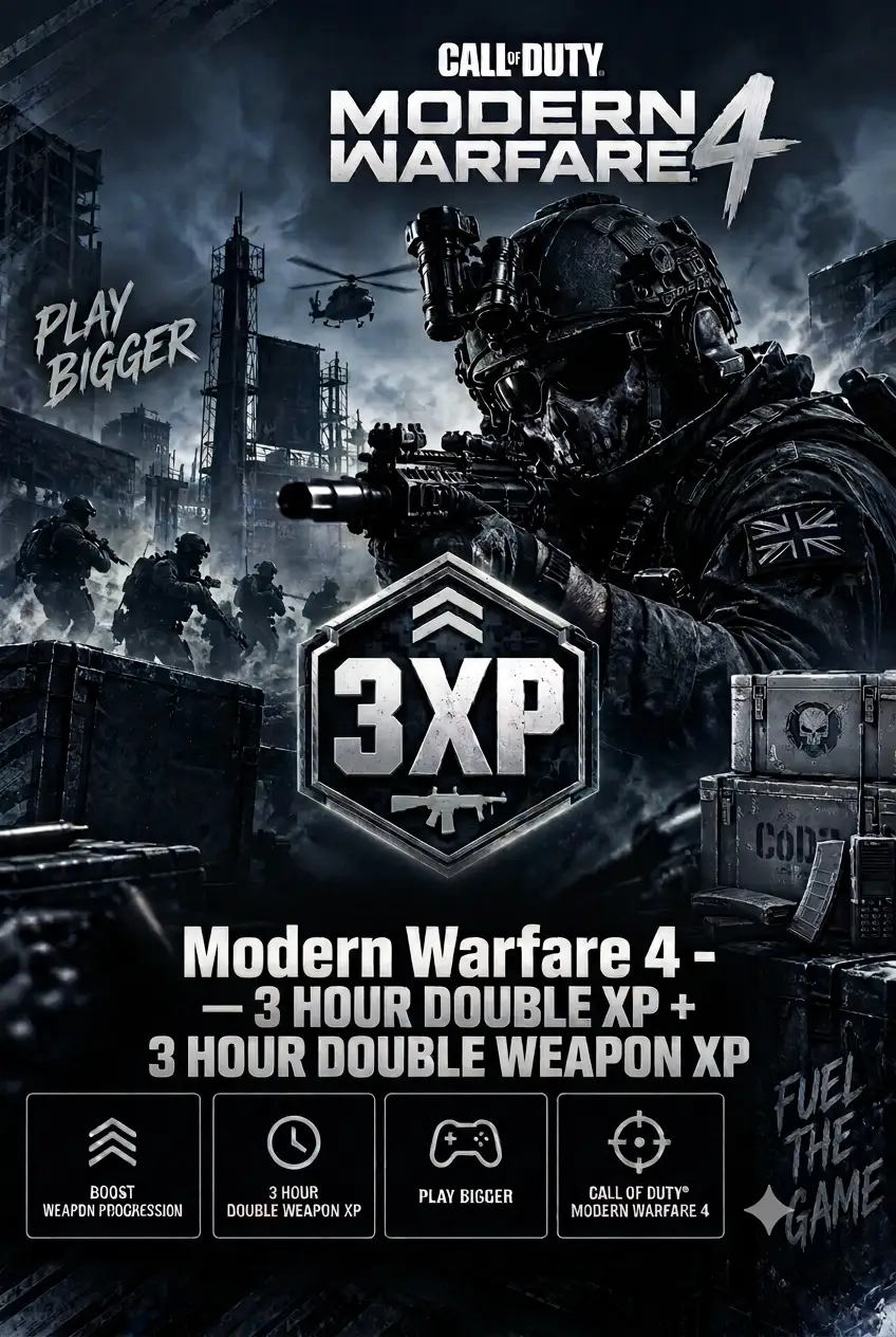 Call of Duty - Modern Warfare 4 - 3 HOUR DOUBLE XP + 3 HOUR DOUBLE WEAPON XP DLC (Global) (PC / PS4 / PS5 / Xbox One / Xbox Series X|S) - Official Website - Digital Key