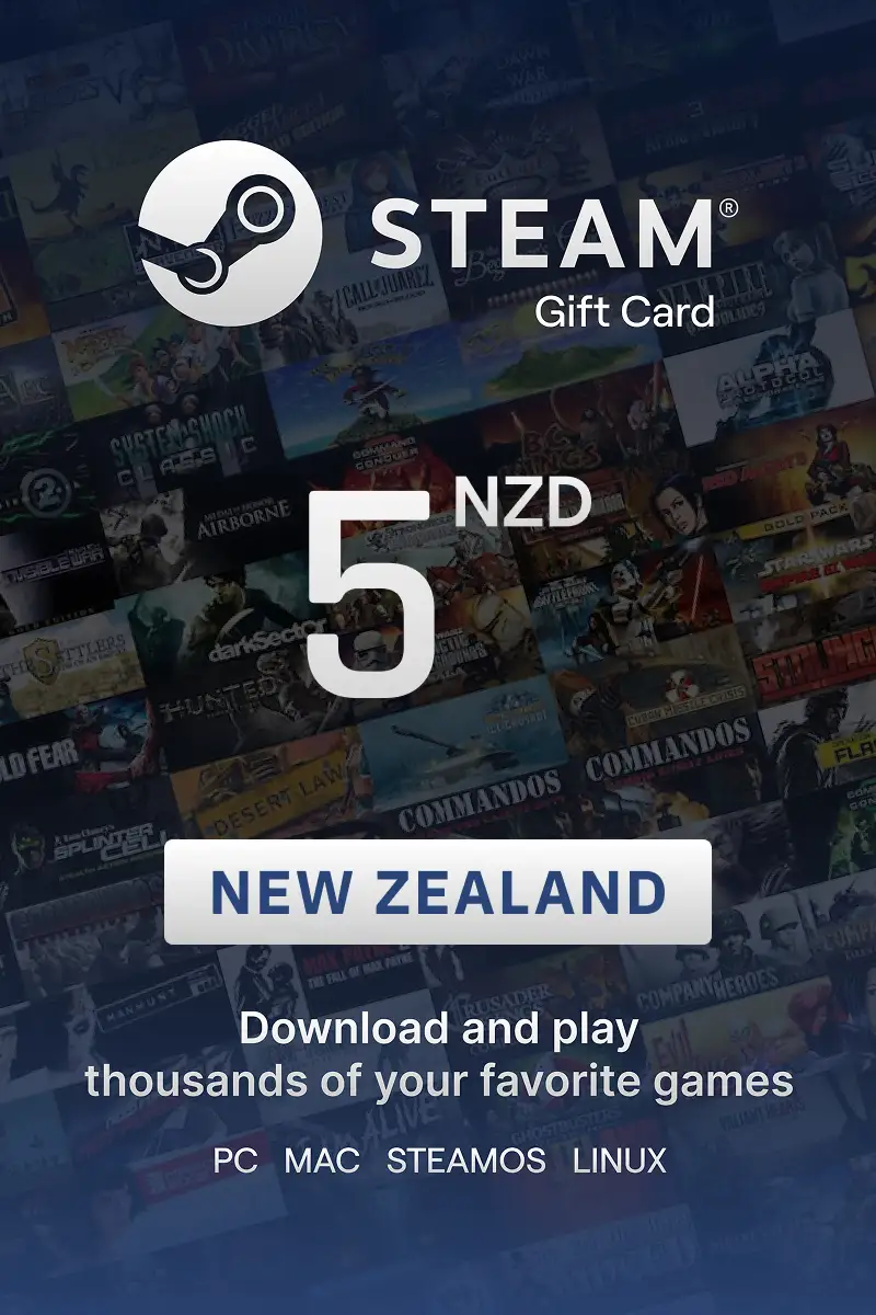 Steam Wallet 5 NZD Gift Card (New Zealand) - Digital Key