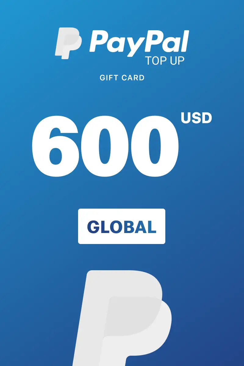PayPal Instant Top Up 600 USD Gift Card (Global) - Digital Key
