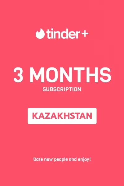 Tinder Plus - 3 Months Subscription (Kazakhstan) - Digital Key
