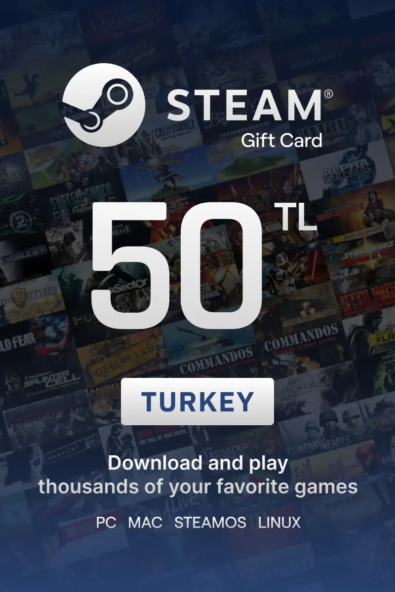 Steam Wallet 50 TL Gift Card (Turkey) - Digital Key