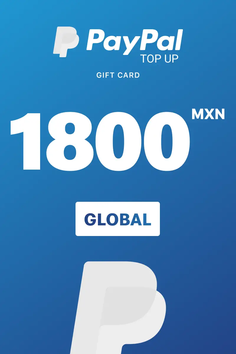 PayPal Instant Top Up 1800 MXN Gift Card (Global) - Digital Key