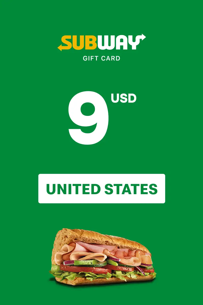 Subway 9 USD Gift Card (United States) - Digital Key