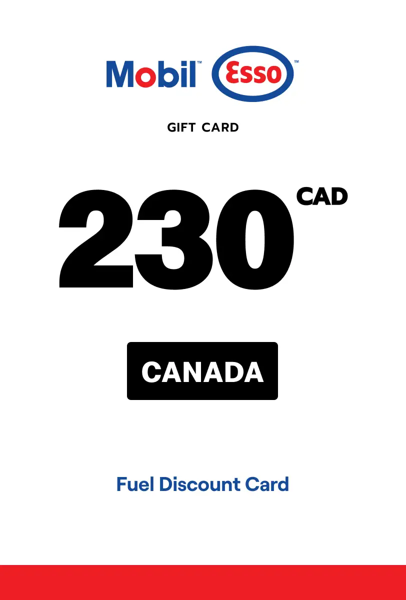 Esso and Mobil Fuel Discount Card 230 CAD Gift Card (Canada) - Digital Key