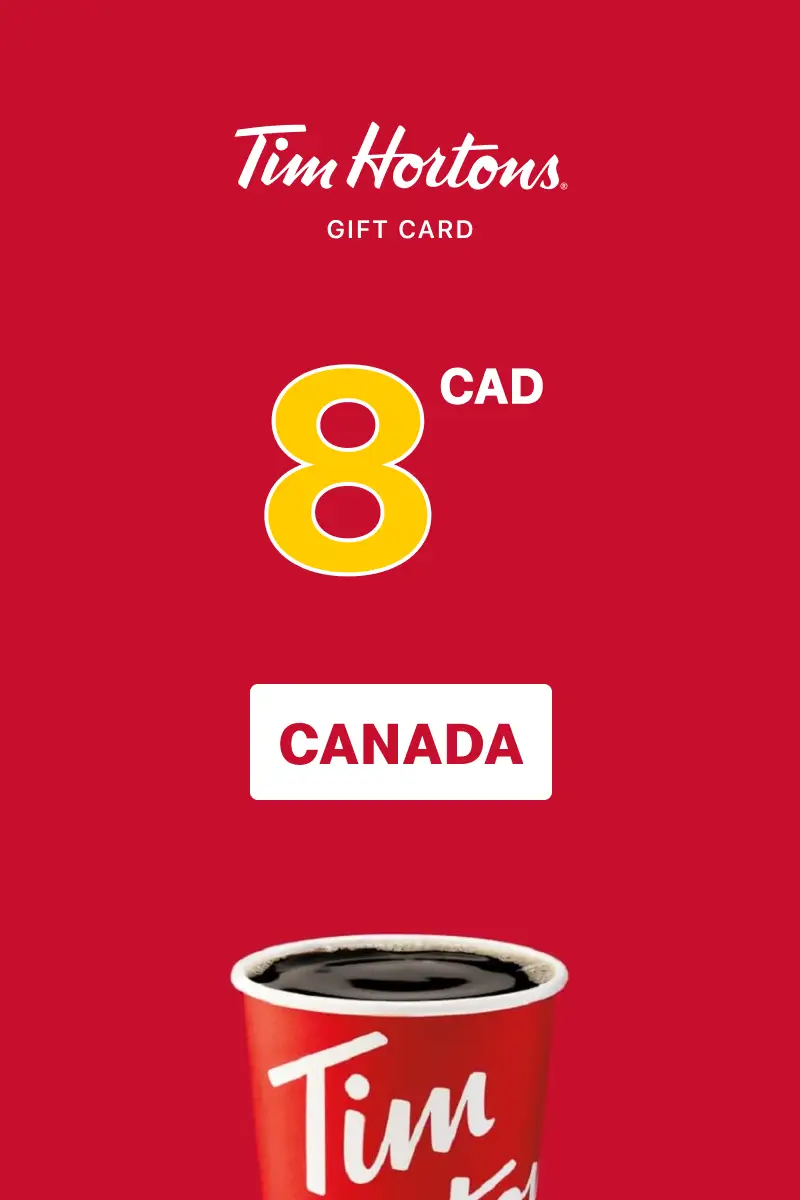 Tim Hortons 8 CAD Gift Card (Canada) - Digital Key