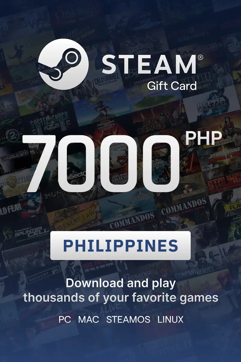 Steam Wallet 7000 PHP Gift Card (Philippines) - Digital Key