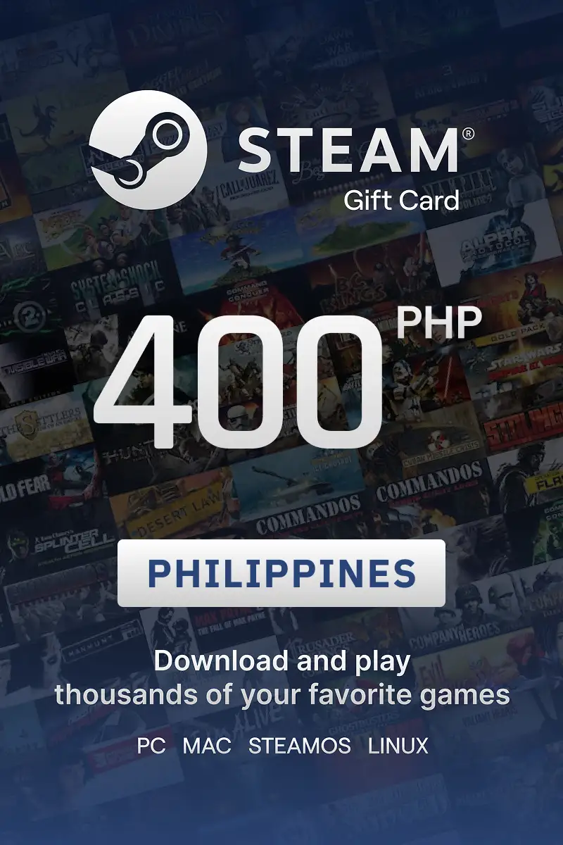Steam Wallet 400 PHP Gift Card (Philippines) - Digital Key afbeelding 1