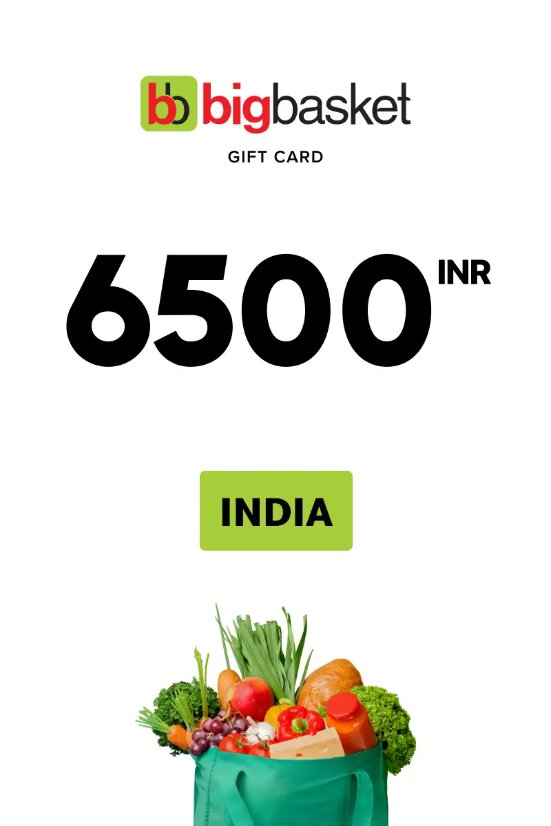 Bigbasket 6500 INR Gift Card (India) - Digital Key