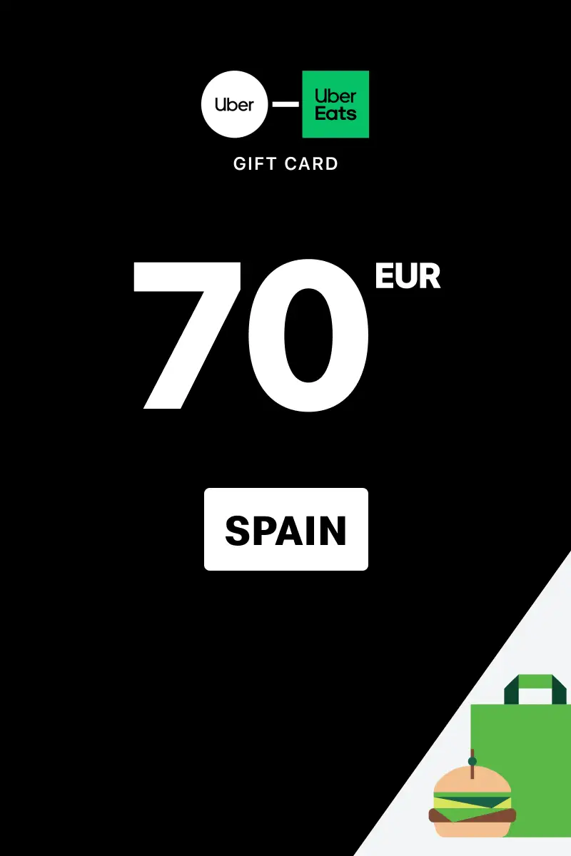 Uber Rides and Uber Eats 70 EUR Gift Card (Spain) - Digital Key