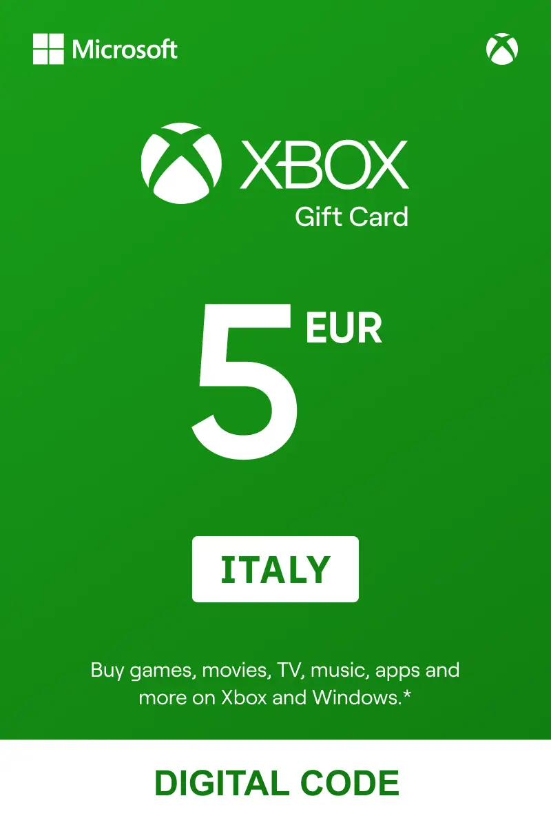 Xbox 5 EUR Gift Card (Italy) - Digital Key
