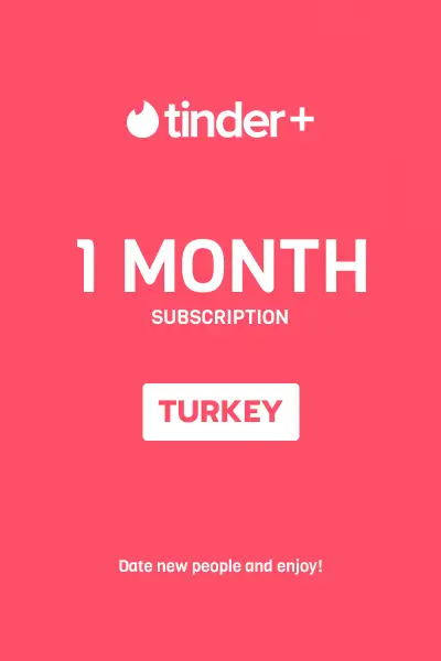 Tinder Plus - 1 Month Subscription (Turkey) - Digital Key