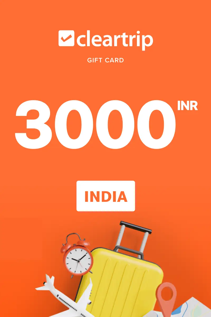 Cleartrip Flights and Hotels 3000 INR Gift Card (India) - Digital Key