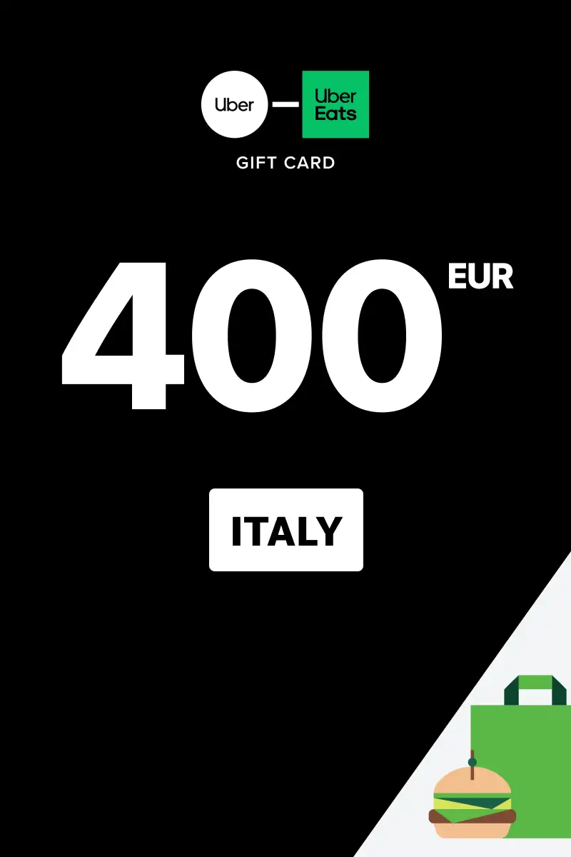 Uber Rides and Uber Eats 400 EUR Gift Card (Italy) - Digital Key