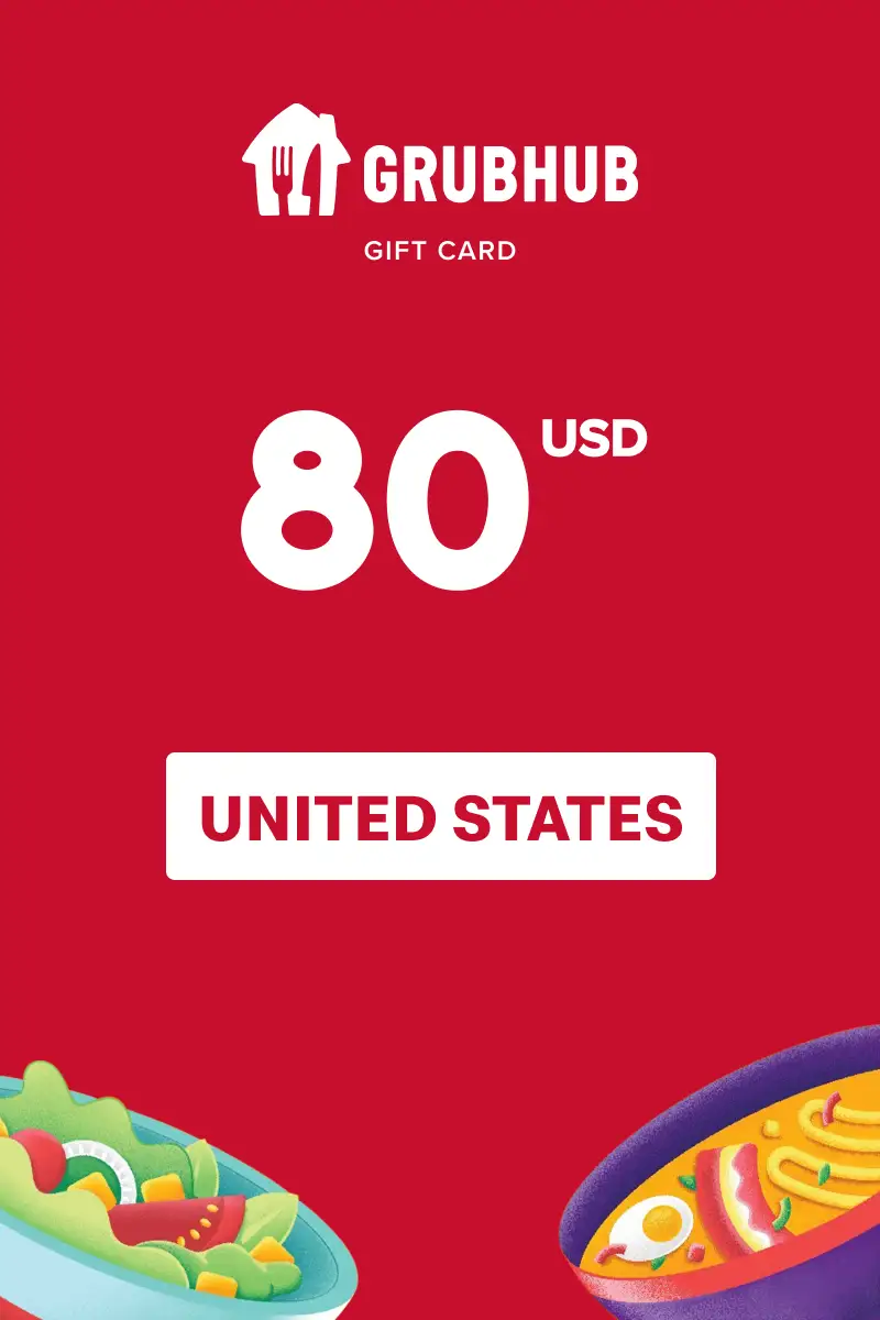 GrubHub 80 USD Gift Card (United States) - Digital Key