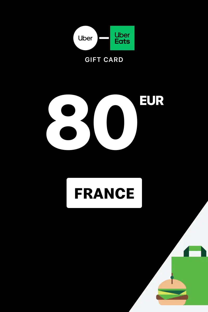 Uber Rides and Uber Eats 80 EUR Gift Card (France) - Digital Key