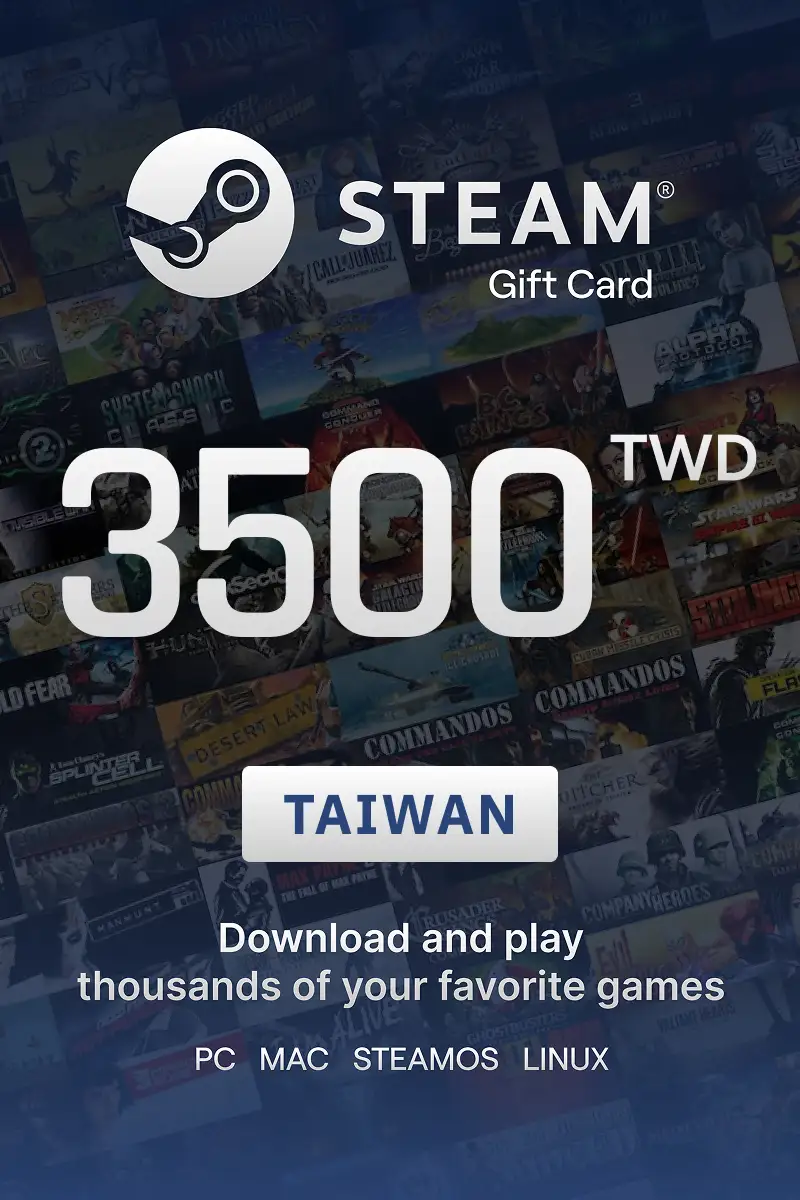 Steam Wallet 3500 TWD Gift Card (Taiwan) - Digital Key afbeelding 1