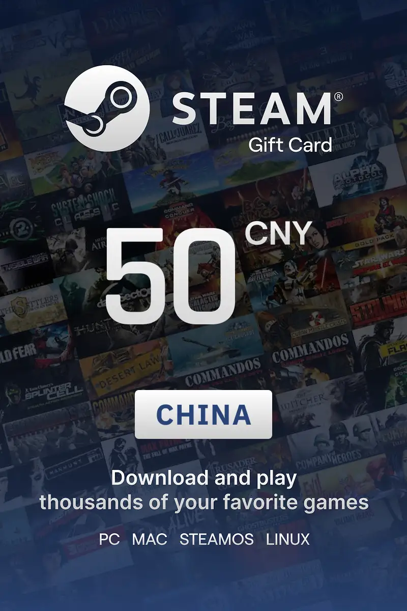Steam Wallet 50 CNY Gift Card (China) - Digital Key