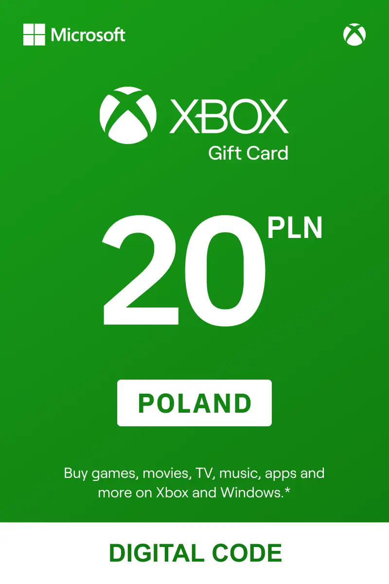 Xbox 20 PLN Gift Card (Poland) - Digital Key