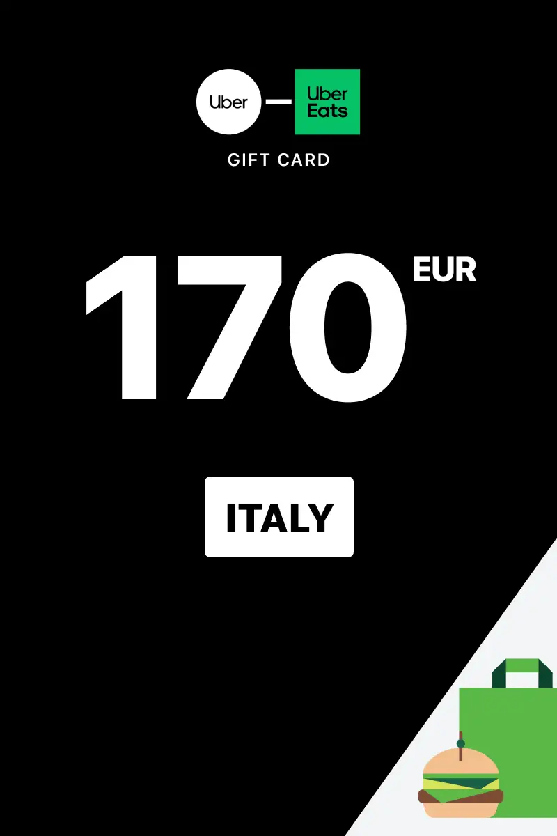 Uber Rides and Uber Eats 170 EUR Gift Card (Italy) - Digital Key