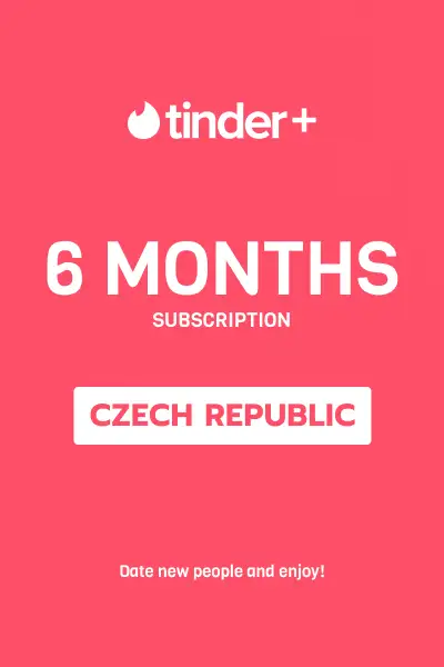 Tinder Plus - 6 Months Subscription (Czech Republic) - Digital Key