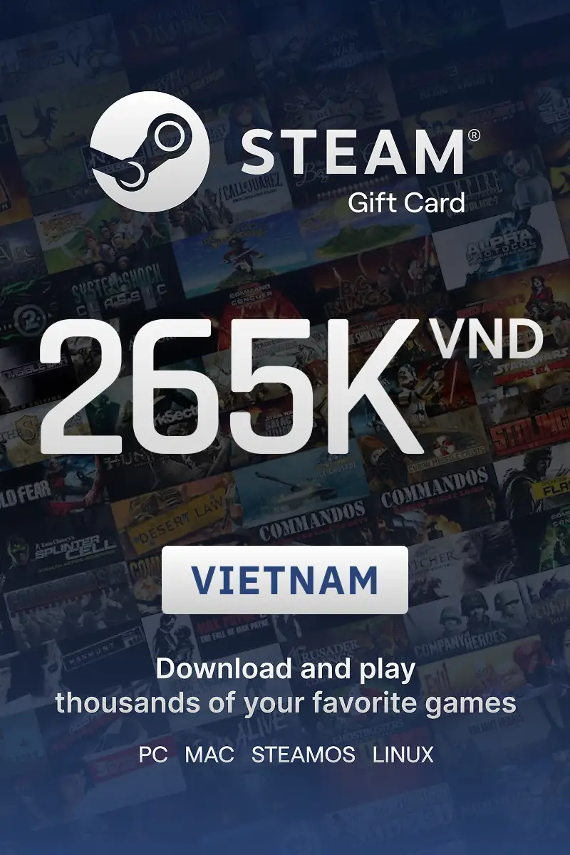 Steam Wallet 265000 VND Gift Card (Vietnam) - Digital Key
