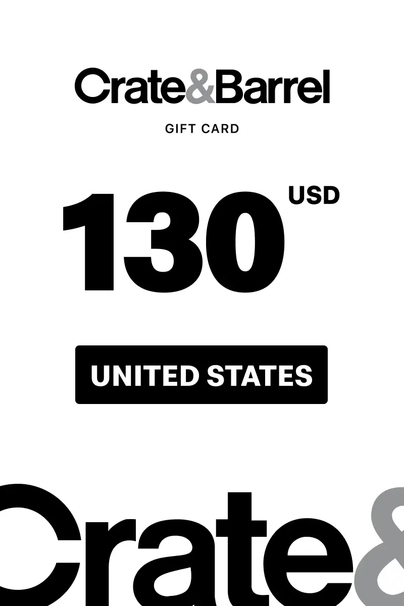 Crate and Barrel 130 USD Gift Card (United States) - Digital Key