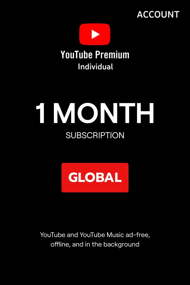 YouTube Premium Individual 1 Month (Global) - YouTube Account