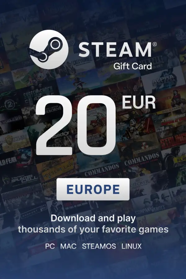 Buy Steam Wallet €20 Gift Card (EU) - Code Digital