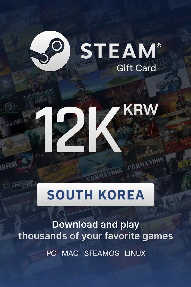 Steam Wallet 12000 KRW Gift Card (South Korea) - Digital Key