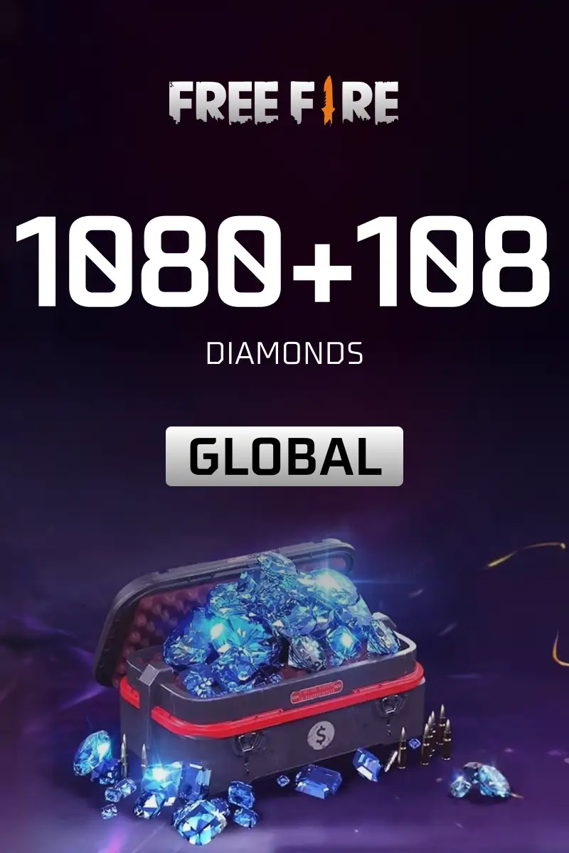 Garena Free Fire - 1080+108 Diamonds Reidos Voucher (Global) - ReidosCoins - Digital Key