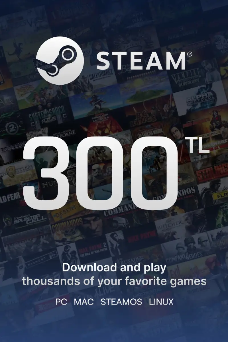 

Steam Wallet ₺300 TL Gift Card (TR) - Digital Code