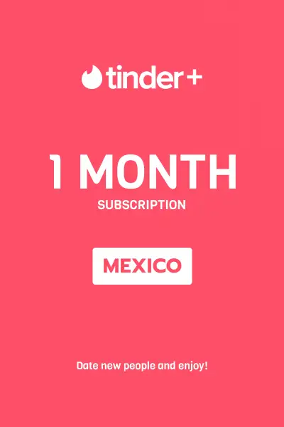 Tinder Plus - 1 Month Subscription (Mexico) - Digital Key